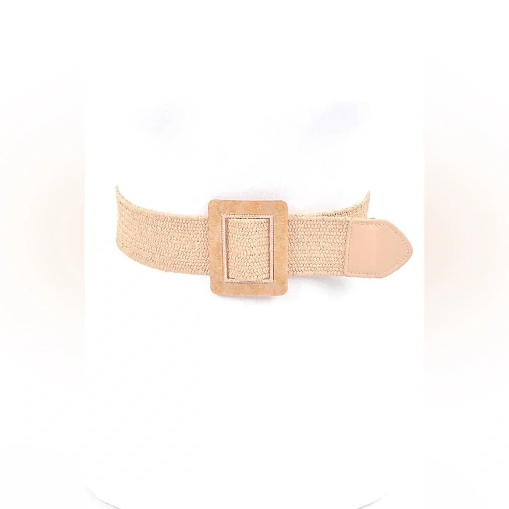 Lavender Purple Straw Statement Belt